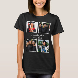 Personalisierter Name Graduate 4 FotoCollage T-Shirt