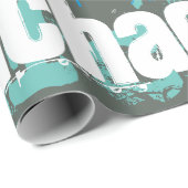 Personalisierter Name Graue blaue grüne U-Bahn Art Geschenkpapier (Rolleneckpunkt)