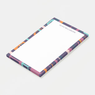 Personalisierter Name Groovy Retro Lila Grenze Post-it Klebezettel