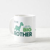 Personalisierter Name Großbruderankündigung Dino Kaffeetasse (Vorderseite Links)