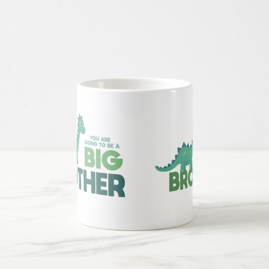 Personalisierter Name Großbruderankündigung Dino Kaffeetasse (Mittel)