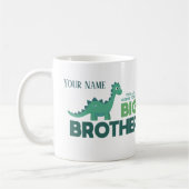 Personalisierter Name Großbruderankündigung Dino Kaffeetasse (Links)
