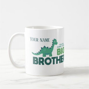 Personalisierter Name Großbruderankündigung Dino Kaffeetasse