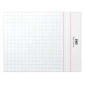 Personalisierter Name Grosser Quadrat Graph Paper  Notizblock (Vorderseite)