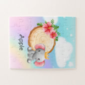 Personalisierter Name Großes Elephant-Puzzle Puzzle (Horizontal)