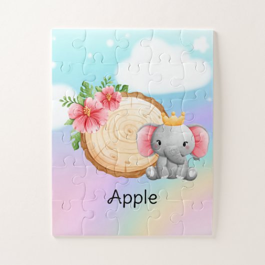 Personalisierter Name Großes Elephant-Puzzle Puzzle (Vertikal)