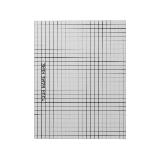 Personalisierter Name Grosses Graph Paper Notizblock (Rotiert)