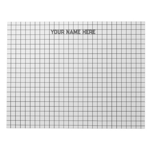 Personalisierter Name Grosses Graph Paper Notizblock (Vorderseite)