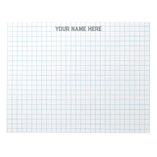 Personalisierter Name Grosses Graph Paper Notizblock (Vorderseite)