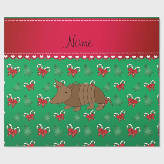 Personalisierter Name Grüdillo, grüne Bonbons Geschenkpapier (Flach)