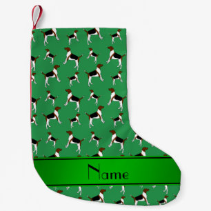 Personalisierter Name grün Englisch Foxhounds Kleiner Weihnachtsstrumpf