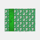 Personalisierter Name Grün Fleecedecke (Vorderseite (Horizontal))