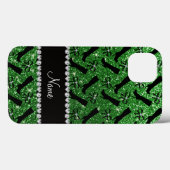 Personalisierter Name Grün Glitzer Stiefel Bows Case-Mate iPhone Hülle (Rückseite (Horizontal))