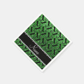 Personalisierter Name Grün Glitzer Stiefel Bows Serviette (Ecke)