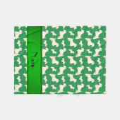 Personalisierter Name Grün Sealyham Terrier Hunde Fleecedecke (Vorderseite (Horizontal))