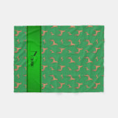 Personalisierter Name Grün Whippet Hunde Fleecedecke (Vorderseite (Horizontal))