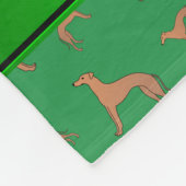Personalisierter Name Grün Whippet Hunde Fleecedecke (Ecke)