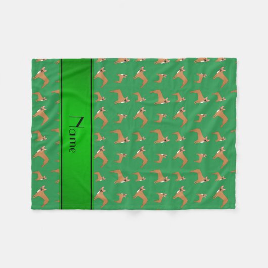 Personalisierter Name: grüne Franken Fleecedecke (Vorderseite (Horizontal))