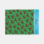 Personalisierter Name Grüne Grenz-Terrier Fleecedecke (Vorderseite (Horizontal))