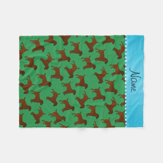 Personalisierter Name Grüne Grenz-Terrier Fleecedecke (Vorderseite (Horizontal))