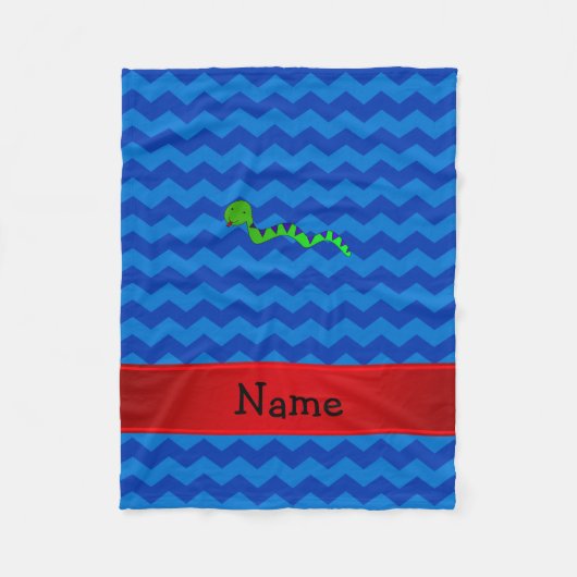 Personalisierter Name grüne Schlange Fleecedecke (Vorderseite)