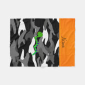 Personalisierter Name grüne Schlange schwarze Tarn Fleecedecke (Vorderseite (Horizontal))