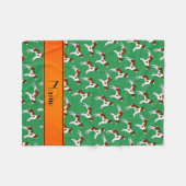 Personalisierter Name Grüne Spaniel-Hunde Fleecedecke (Vorderseite (Horizontal))