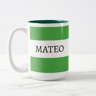Personalisierter Name Grüner Geschenkartikel für F Zweifarbige Tasse