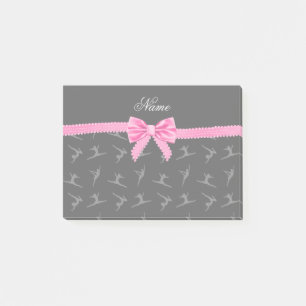 Personalisierter Name Gymnastik Rosa Bug Post-it Klebezettel