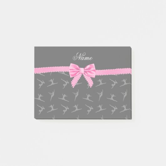 Personalisierter Name Gymnastik Rosa Bug Post-it Klebezettel (Vorderseite)