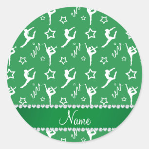 Personalisierter Name Gymnastikstars Runder Aufkleber