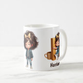 Personalisierter Name & H Verschlafener Morgen Kar Kaffeetasse (VorderseiteRechts)