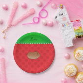 Personalisierter Name Hamster Rote Schneeflocken Pappteller (Party)