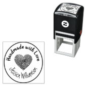 Personalisierter Name Handmade mit Liebe Herz Permastempel (Beispiel)