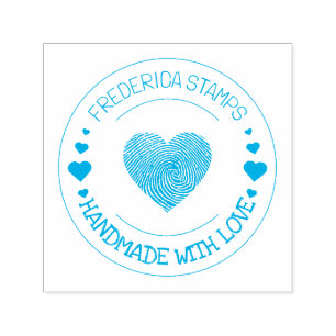 Personalisierter Name Handmade mit Liebe Herz Permastempel