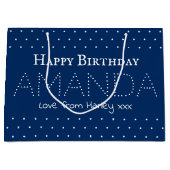 Personalisierter Name Happy Birthday Customizable  Große Geschenktüte (Vorderseite)
