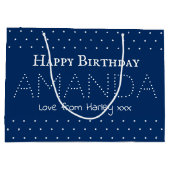 Personalisierter Name Happy Birthday Customizable  Große Geschenktüte (Rückseite)
