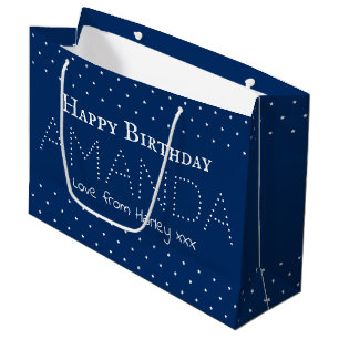 Personalisierter Name Happy Birthday Customizable  Große Geschenktüte