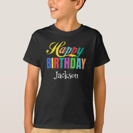 Personalisierter Name Happy Birthday Geschenk Cust T-Shirt (Vorderseite)