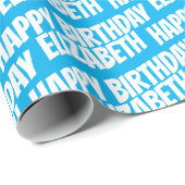 Personalisierter Name Happy Birthday Geschenkpapier (Rolleneckpunkt)