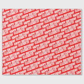 Personalisierter Name Happy Birthday Red Geschenkpapier (Flach)