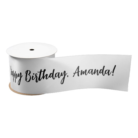 Personalisierter Name Happy Birthday Satinband (Spule)
