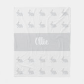 Personalisierter Name Hasen werfen Teppich Fleecedecke (Vorderseite)