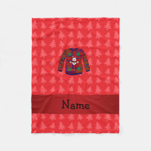 Personalisierter Name hässliche Weihnachten Pullov Fleecedecke