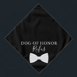 Personalisierter Name Haustier Hunde Bow Krawatte  Halstuch<br><div class="desc">Eine super niedliche Hochzeitsbandana mit einer Bogen-Krawatte. Personalisieren Sie den Namen Ihres Hundes und ihre Ehrenrolle an Ihrem besonderen Tag. Entwickelt von Thisisnotme©</div>