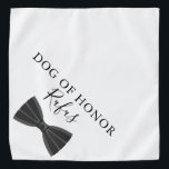 Personalisierter Name Haustier Hunde Bow Krawatte  Halstuch<br><div class="desc">Eine super niedliche Hochzeitsbandana mit einer Bogen-Krawatte. Personalisieren Sie den Namen Ihres Hundes und ihre Ehrenrolle an Ihrem besonderen Tag. Entwickelt von Thisisnotme©</div>