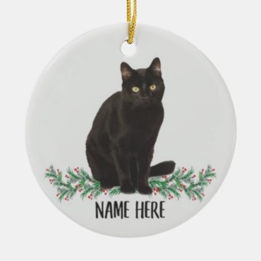 Personalisierter Name Havana Cat Black Gifts 2022 Keramik Ornament (Vorne)