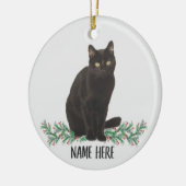 Personalisierter Name Havana Cat Black Gifts 2022 Keramik Ornament (Links)
