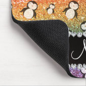Personalisierter Name heller Regenbogen-Glitzer-Pi Mousepad (Ecke)