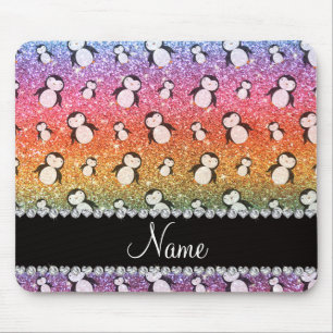 Personalisierter Name heller Regenbogen-Glitzer-Pi Mousepad